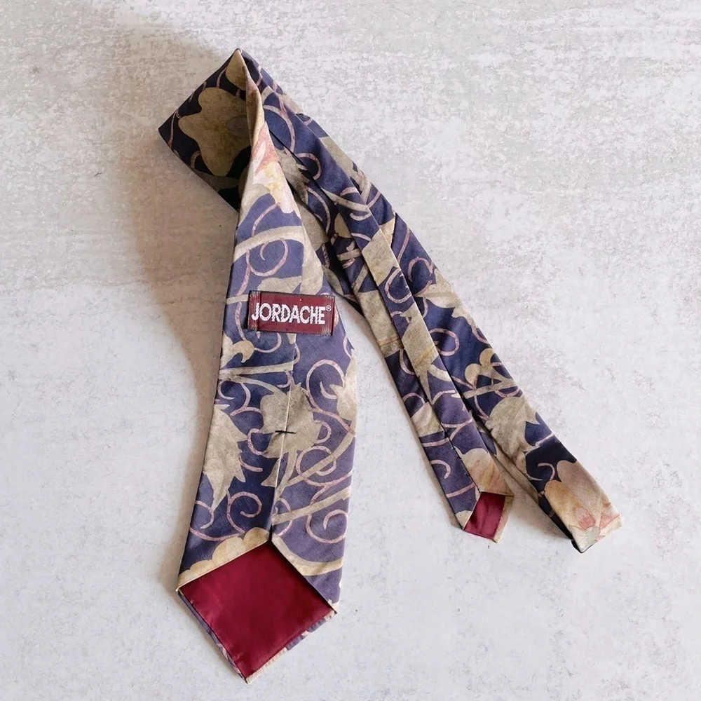 Vintage Jordache Floral New Tie- Multicolored